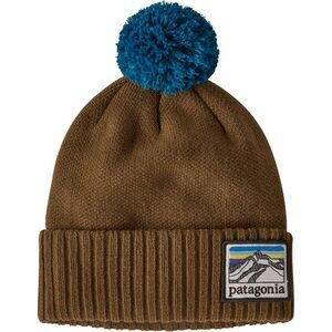 Patagonia Kids' Powder Town Beanie with Blue Pom